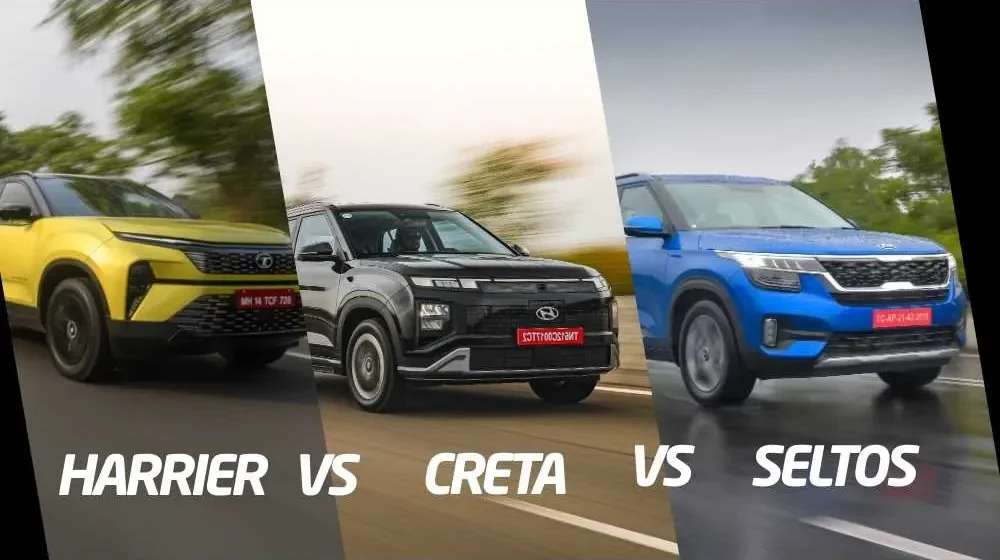 tata harrier vs kia seltos vs hyundai creta